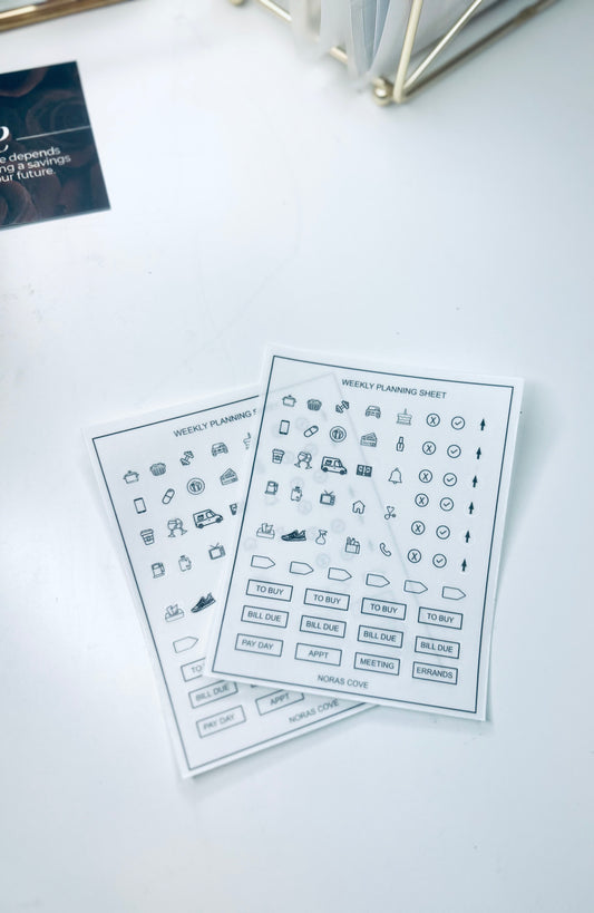Weekly planning sticker sheet