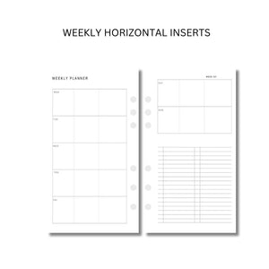 Undated Weekly Horizontal Inserts