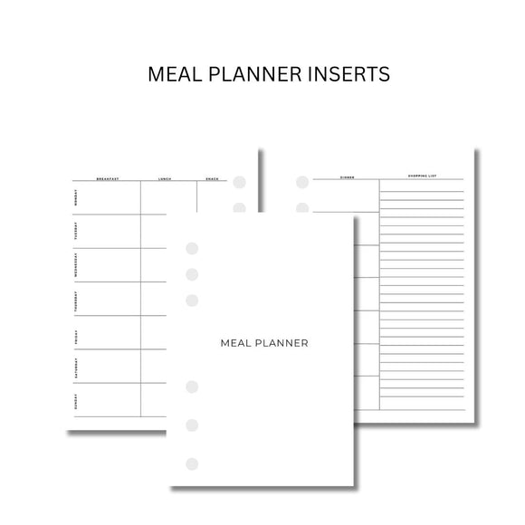 Meal Planning Inserts