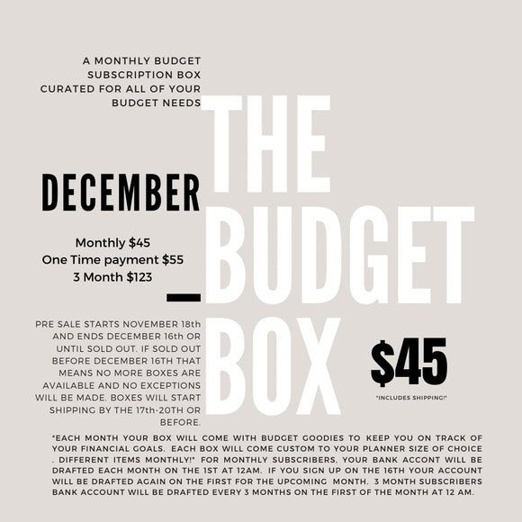 THE BUDGET BOX SUBSCRIPTION