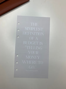 Budget Definition Dashboard