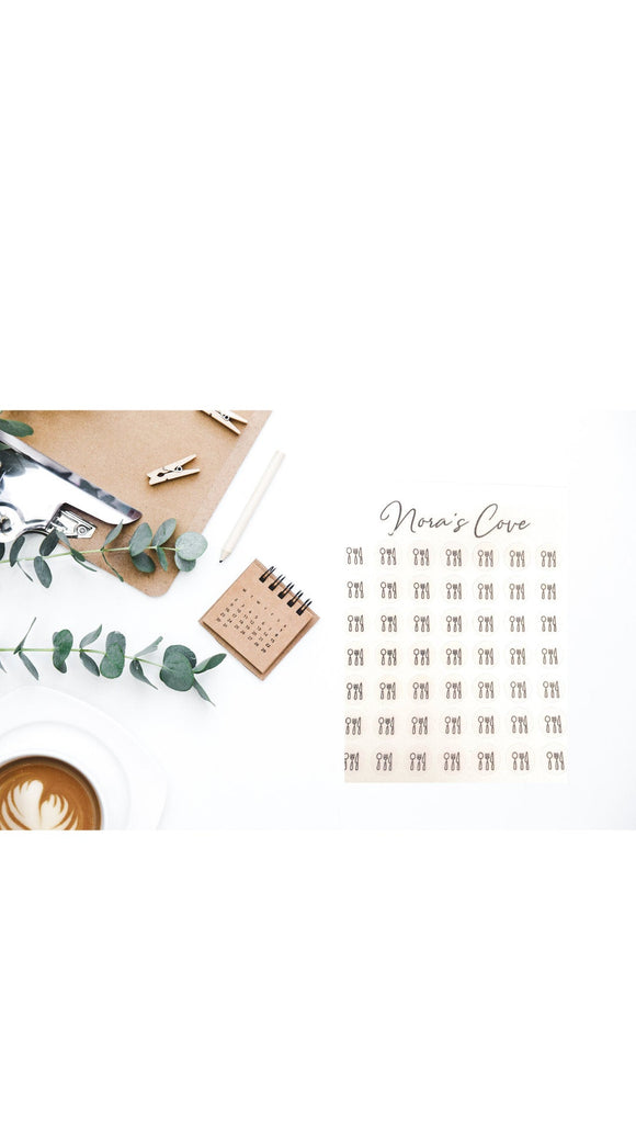 Cutlery sticker sheet