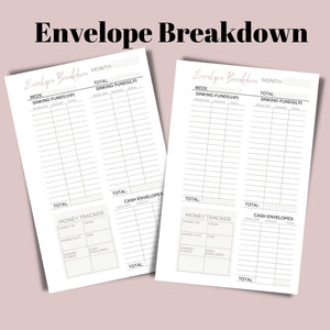 DIGITAL DOWNLOAD CASH ENVELOPE BREAKDOWN