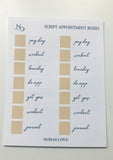 CUSTOM SCRIPT APPT BOXES